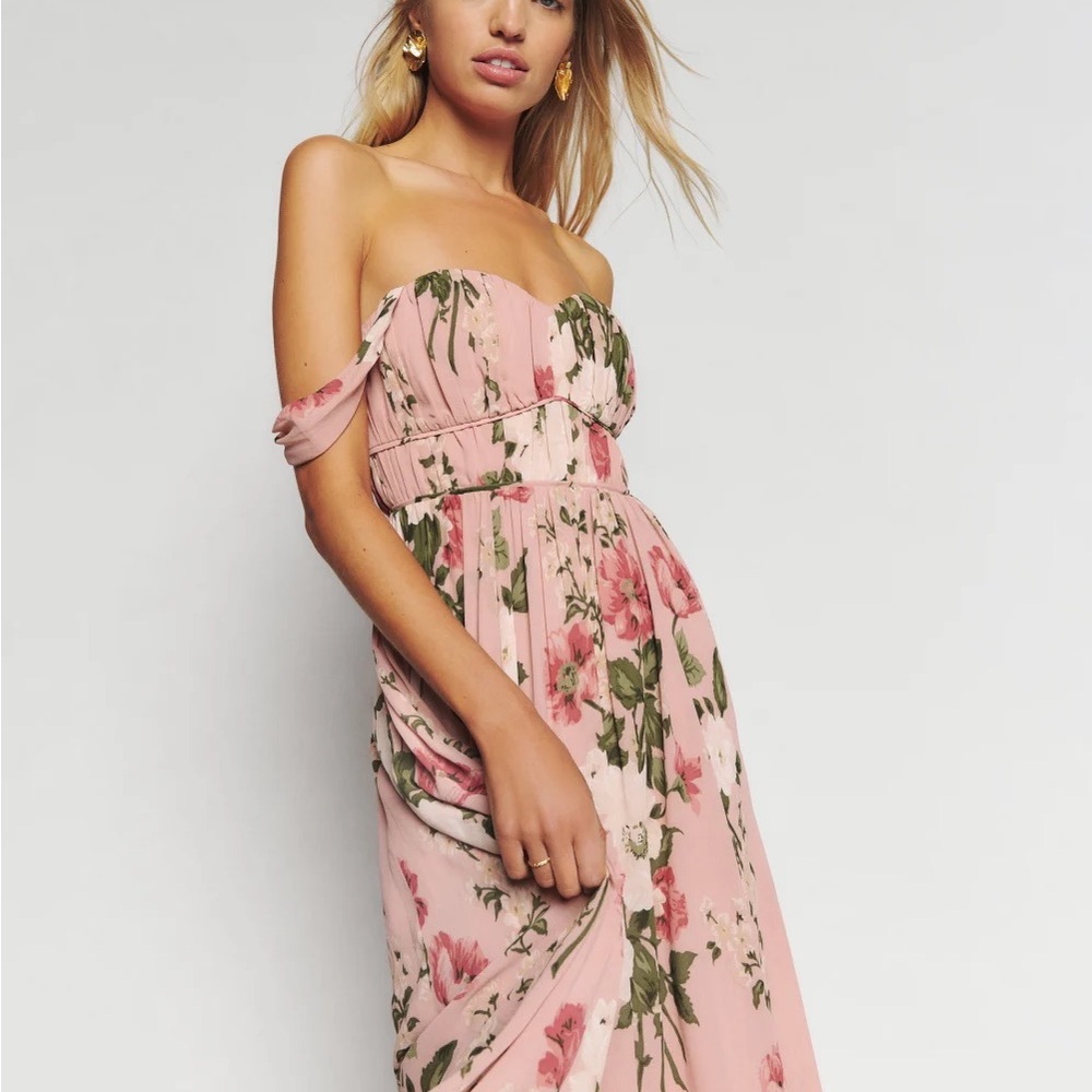 NWT Reformation Jayde Dress in Rose Garden (Size 2)